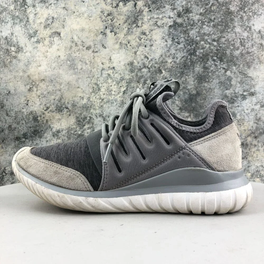 Adidas Men's Size 6 Tubular Radial Charcoal Grey Lace-Up Running Sneakers AQ6726